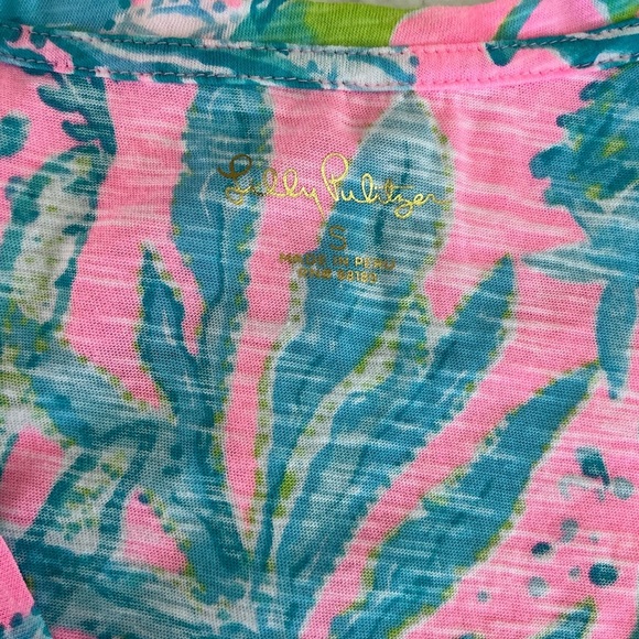 Lilly Pulitzer Mandevilla Baby Hip Nautic Tropical Print V-Neck Women’s Top - Picture 8 of 8
